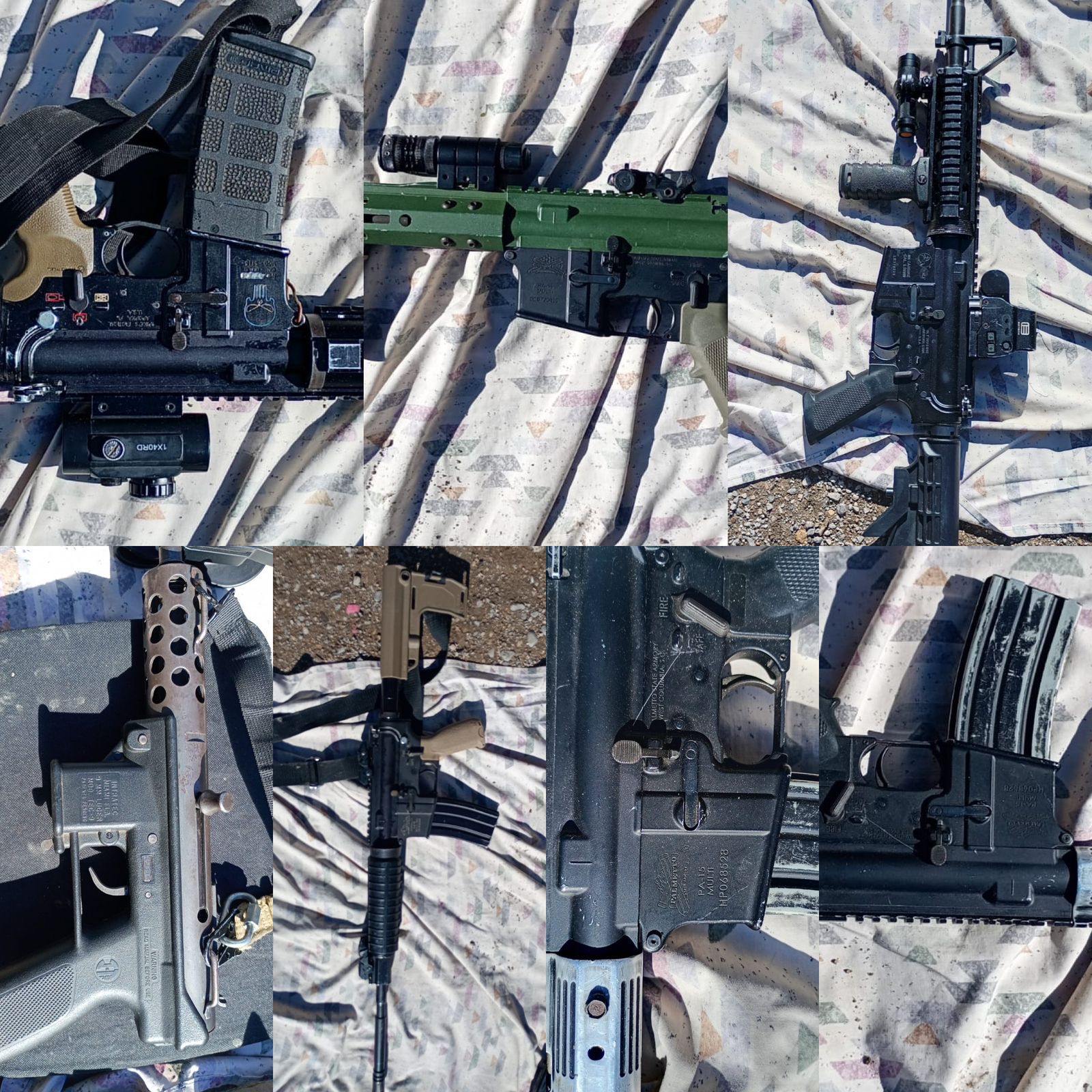 Parte de las arrmas decomisadas en Tula