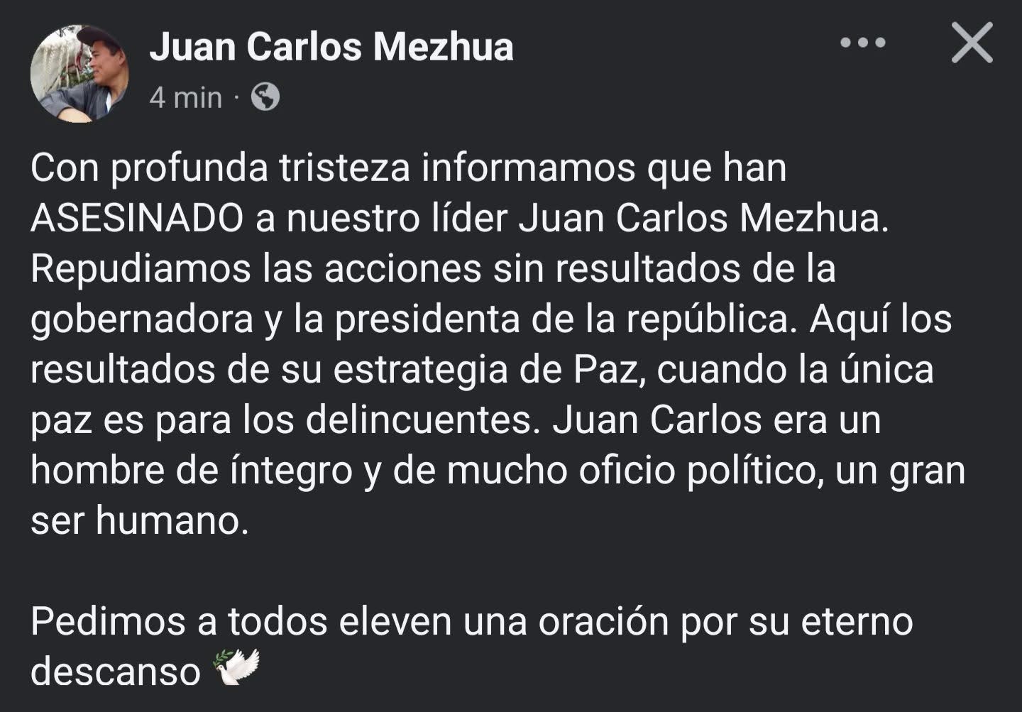 exalcalde Juan Carlos Mezhua