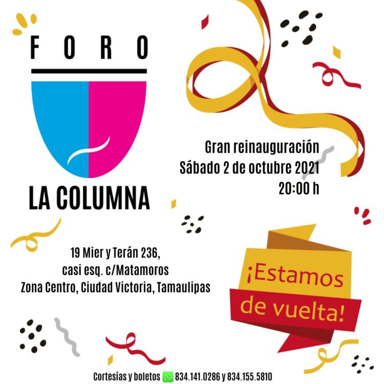 Reapertura del Foro la Columna este 2 de octubre