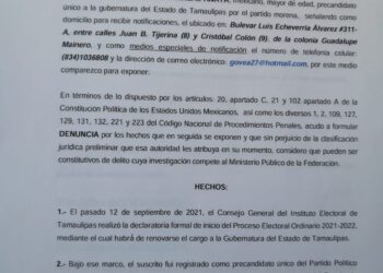 Presenta Américo denuncia penal por guerra sucia en su contra
