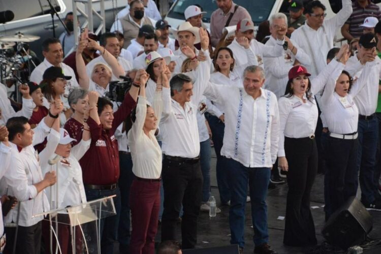 Adán Augusto y Sheinbaum en campaña
