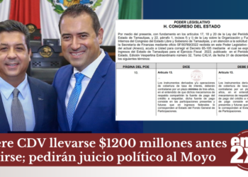 Quiere CDV llevarse $1200 millones antes de irse; pedirán juicio político al Moyo