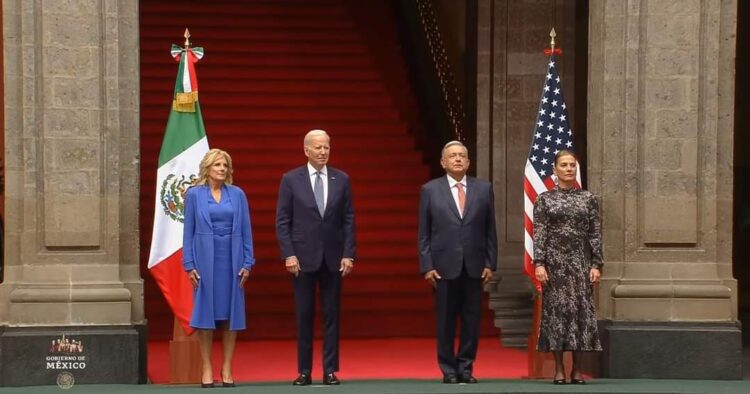 AMLO recibe a Biden en Palacio Nacional