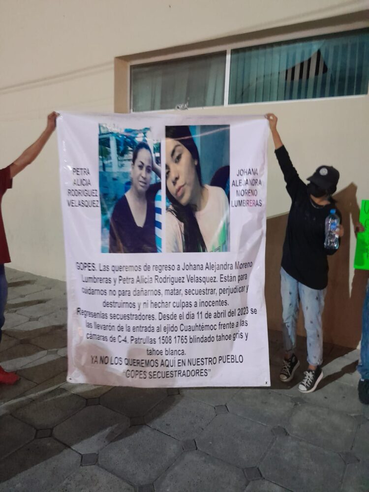 Protestan por desaparición de dos mujeres en Mante