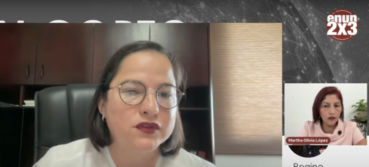 Lucía Aimé Castillo Pastor, secretaria de Educación en Tamaulipas en entrevista. Foto tomada de video