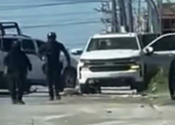 Enfrentamientos y aseguramiento de una camioneta en Río Bravo. Foto tomada de video