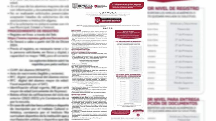 Últimos registros al Programa de Becas Municipales del Gobierno de Reynosa