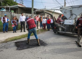 Agiliza Peña Ortiz trabajo de bacheo en Reynosa