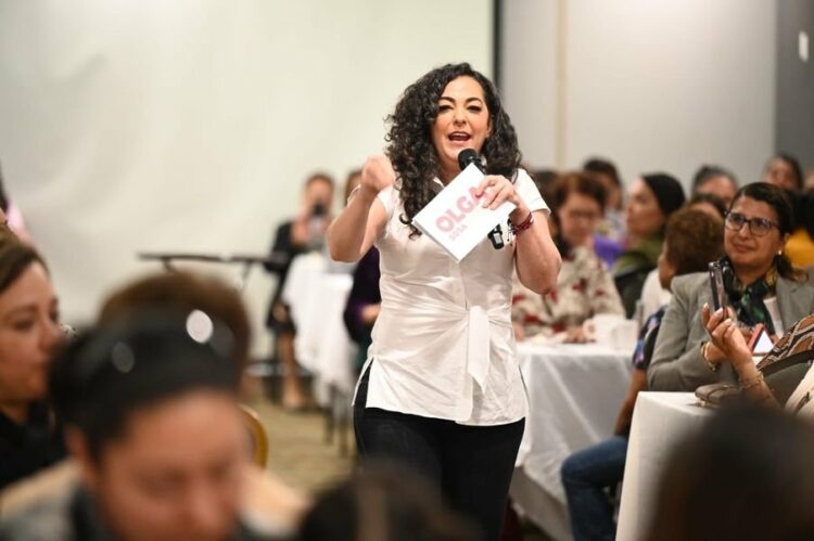 Solicita candidata de Morena seguridad al INE. Foto de X Olga Sosa