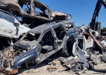 Destruyen 28 "vehículos monstruo" en Reynosa. Foto de FGR