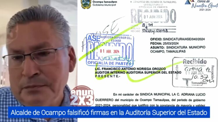 Alcalde de Ocampo falsificó firmas en la Auditoría Superior del Estado