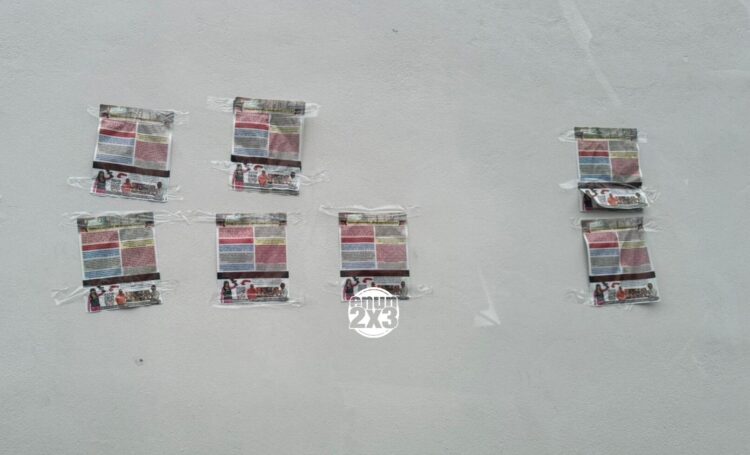 “Tapiza” CDN Nuevo Laredo con panfletos contra Morena