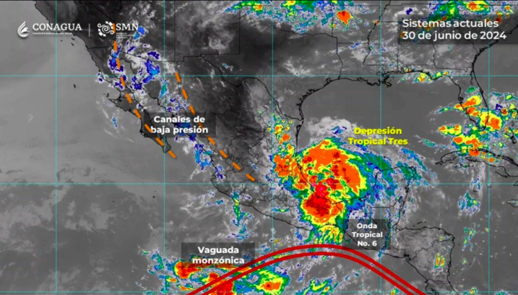 Depresión tropical tres impactará en Veracruz con el nombre de "Chris" | Foto: Conagua