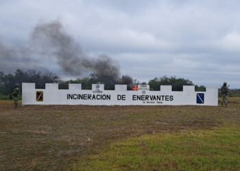 Incineran más de 186 kilos de droga en Reynosa. Foto de FGR