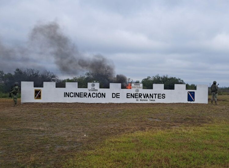 Incineran más de 186 kilos de droga en Reynosa. Foto de FGR