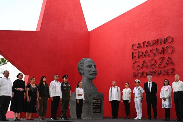 López Obrador repatria a Matamoros los restos de Catarino Garza. Foto de Gobierno de México