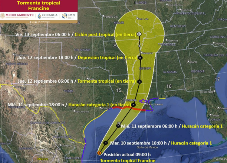 “Francine” podría evolucionar a huracán en las próximas horas: Conagua | Foto: Cuenta de X Conagua