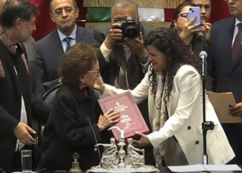 Luisa María Alcalde acude a San Lázaro a entregar el sexto Informe de Gobierno. Foto tomada de video