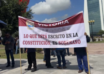 Autodefensas de Tamaulipas apoyan la Reforma al Poder Judicial. Foto tomada de video