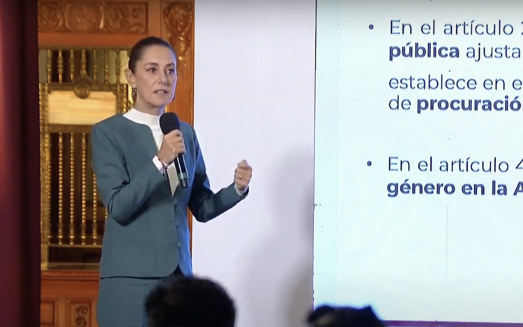 Presenta Sheinbaum reformas para protección a las mujeres. Foto tomada de video