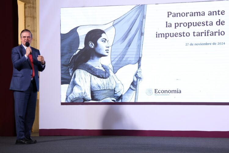 "Un tiro en el pie" a EE.UU. aranceles anunciados por Trump: Ebrard. Foto de Presidencia de México