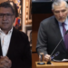 Adán Augusto y Monreal protagonizan enfrentamiento por acusaciones de irregularidades en el Senado. Fotos tomadas de video