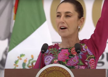 Claudia Sheinbaum envía mensaje a EE.UU. durante discurso de 100 días de gobierno. Foto tomada de video