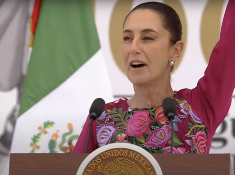 Claudia Sheinbaum envía mensaje a EE.UU. durante discurso de 100 días de gobierno. Foto tomada de video