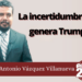 Marco Antonio Vázquez Villanueva | La incertidumbre que genera Trump…