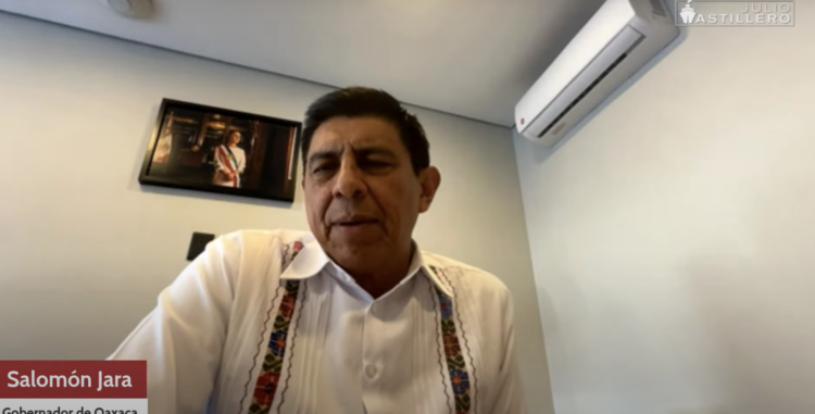 "Yo no me enredo en pleitos", Salomón Jara evade comentarios que lo califican de narcogobernador. Foto tomada de video