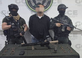 Capturan a 'El alacrán' jefe de plaza en la Huasteca originario de Matamoros. Foto de Secretaría de Seguridad SLP