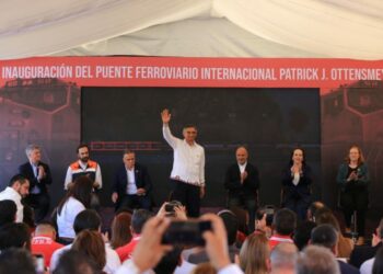 Inauguran Américo, SICT y CPKC, puente ferroviario que duplicará intercambio comercial