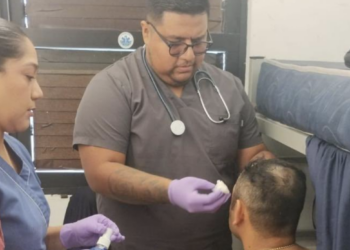 Elemento de la Guardia Estatal resulta herido tras dispararse su arma de cargo. Foto de Vocería de Seguridad de Tamaulipas