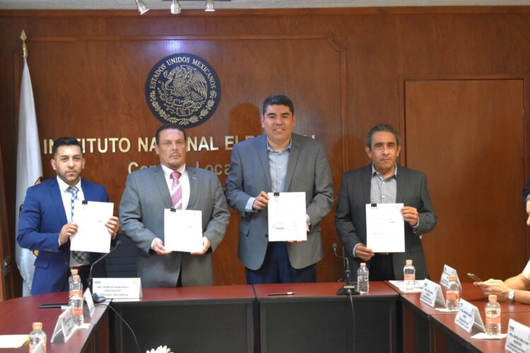 INE y IETAM firman convenio para la elección judicial. Foto de IETAM