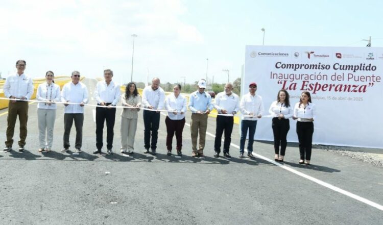 Inaugura Américo nuevo puente «La Esperanza», en Altamira