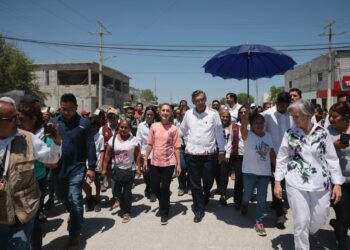 “Fuera la familia Ortiz” piden en Reynosa a Sheinbaum; anuncia apoyos por inundación. Foto de X Claudia Sheinbaum