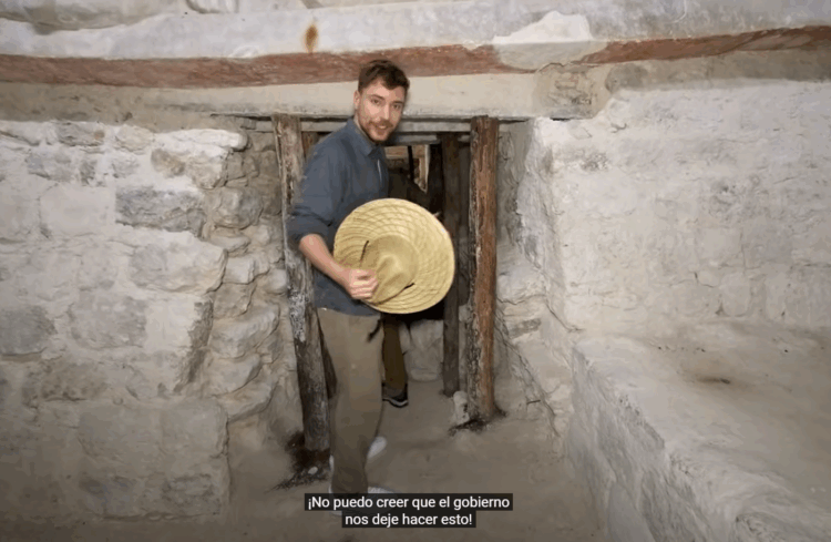 Mr. Beast en zonas arqueológicas. Foto tomada de video