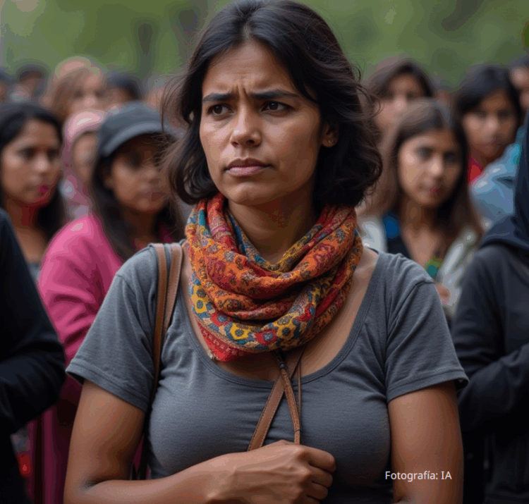 Mujer migrante. Imagen hecha con IA