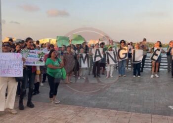 Protestan contra construcción de hotel en la Laguna del Carpintero de Tampico. Foto de EnUn2x3