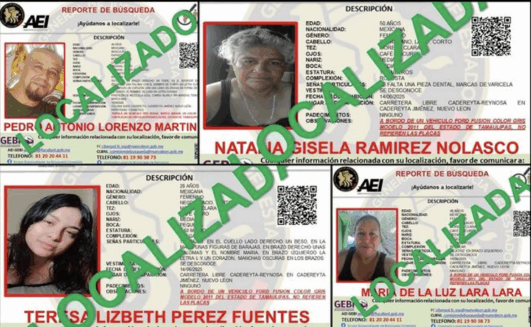 Localizan con vida a mujeres y enfermero desaparecidos en Nuevo León que viajaban a Reynosa. Foto de Facebook