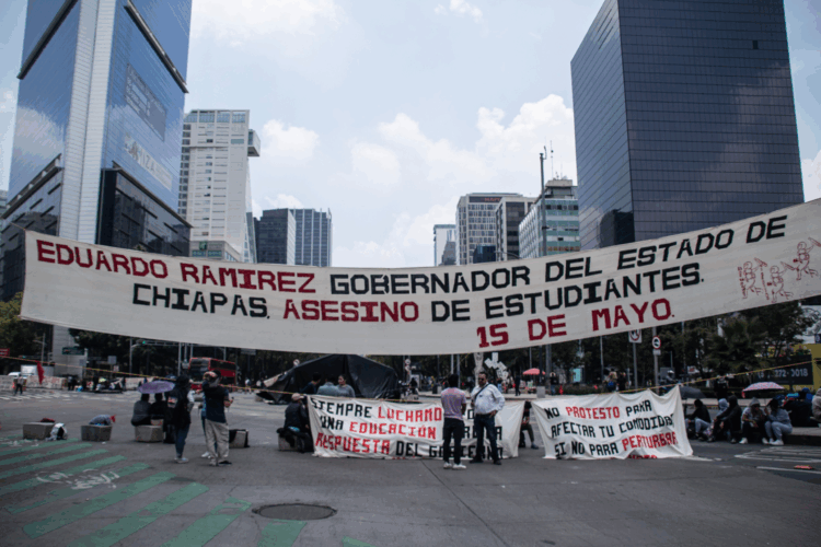 Normalistas de Mactumactzá en protestas