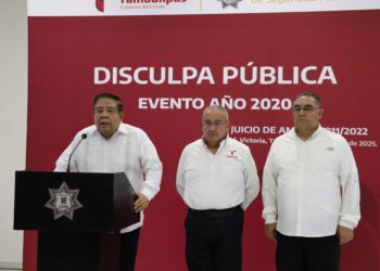 Secretaría de Seguridad de Tamaulipas ofrece disculpa pública por caso de desaparición forzada. Foto de Gobierno de Tamaulipas