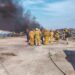 Presentarán denuncia por quema de llantas en Reynosa. Foto de Protección Civil y Bomberos de Río Bravo
