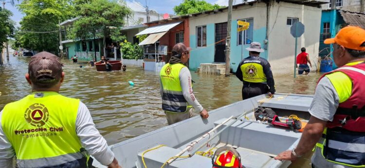Gobierno de Tamaulipas atenderá desbordamientos de ríos: Sheinbaum. Foto de Protección Civil Tamaulipas