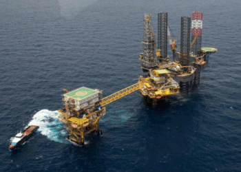 Imagen ilustrativa de una plataforma petrolera. Foto de Pemex