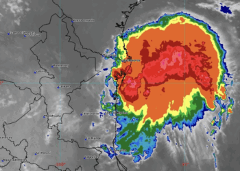 Baja presión en el Golfo de México se desplaza frente a costas de Tamaulipas. Foto de SMN