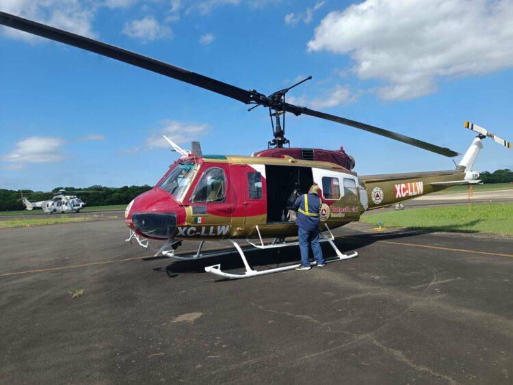 Tamaulipas envió un helicóptero y 3 mil despensas a Veracruz. Foto de Facebook Protección Civil Tamaulipas