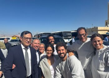 Mexicanos de la Global Sumud Flotilla salen de Israel rumbo a México. Foto de SRE
