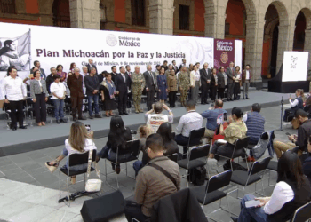 Presentan Plan Michoacán en Palacio Nacional. Foto tomada de video