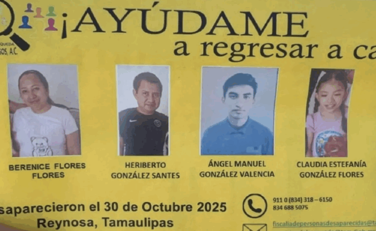 Localizan cuerpos de tres integrantes de una familia reportada como desaparecida en Reynosa. Foto de Web